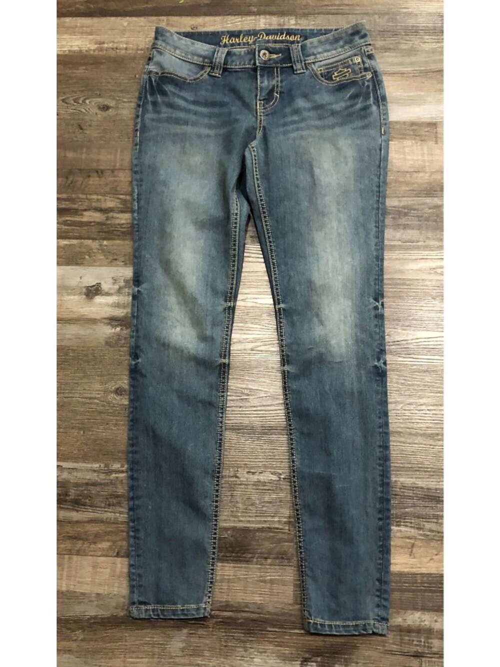 Harley-Davidson Womens Size 6 Tall Skinny Blue Jeans